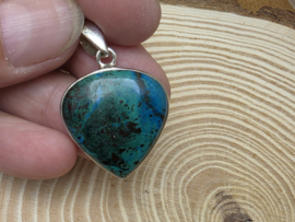 Chrysocolla hanger in zilver