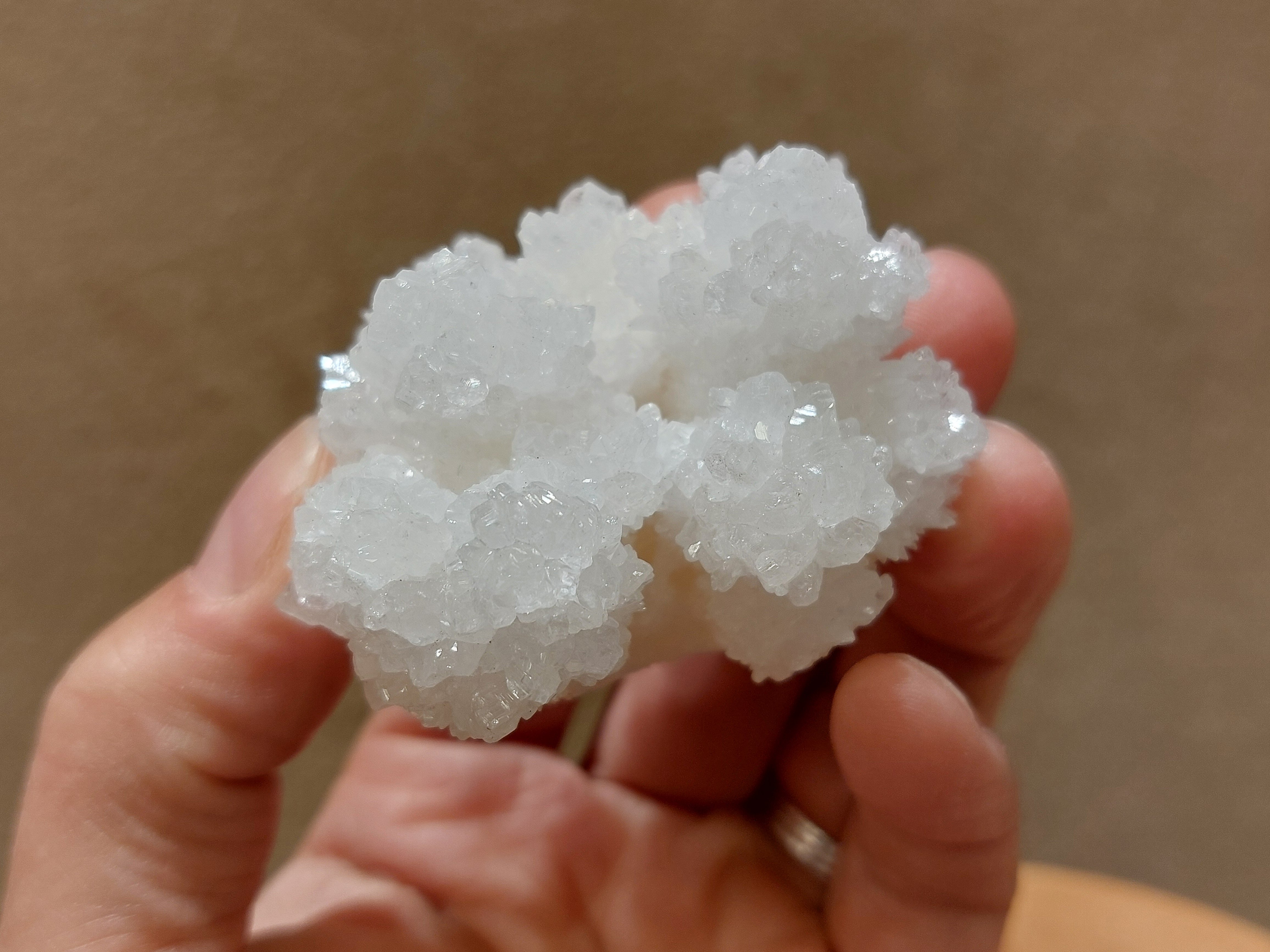 Witte aragoniet cluster uit Mexico