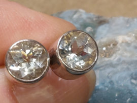 Topaas oorbellen in zilver