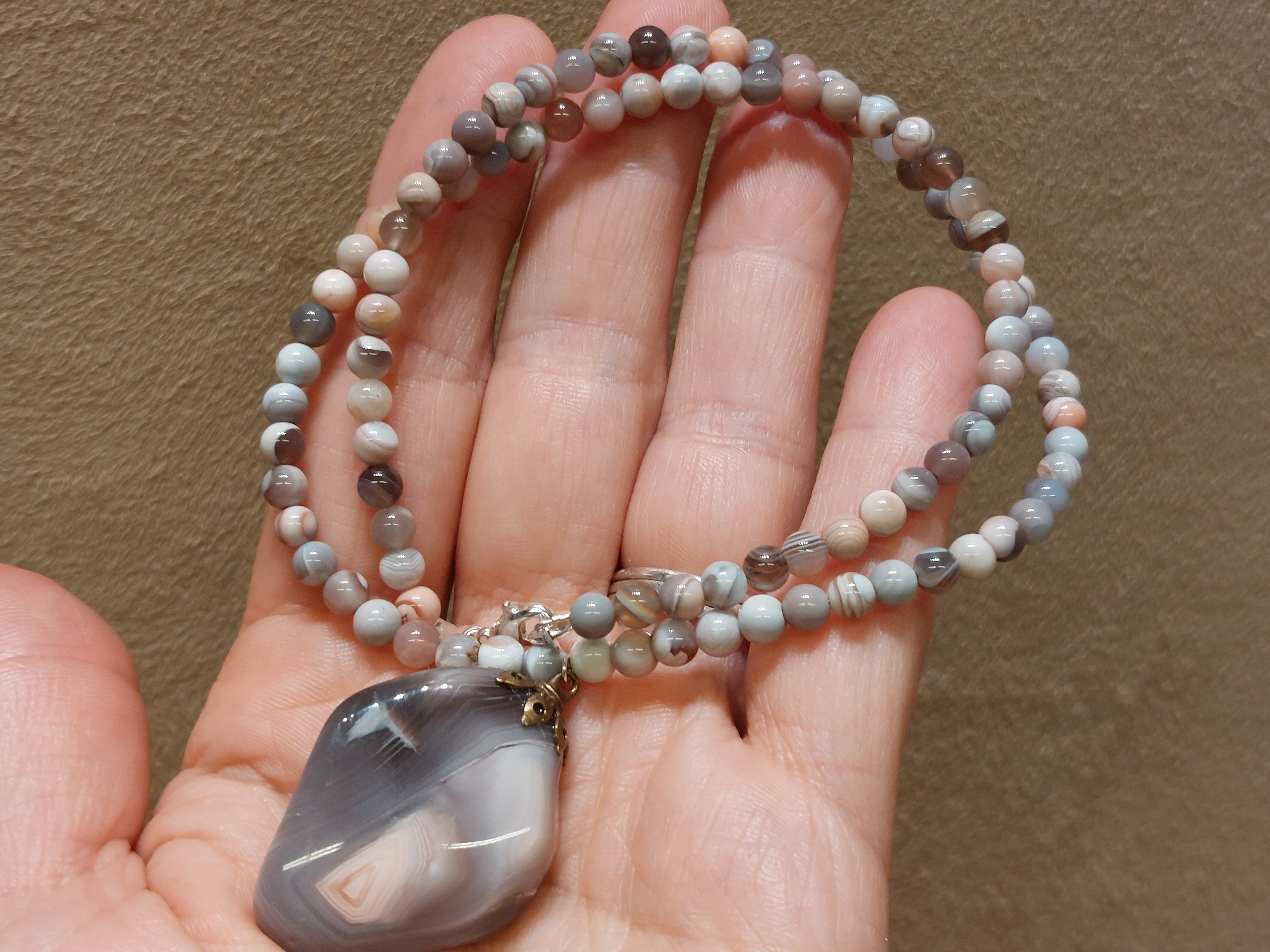 Botswana agaat ketting met hanger