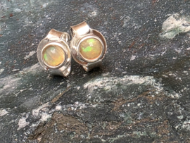 Ethiopisch of welo opaal oorbellen in zilver