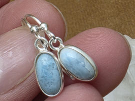 Larimar oorbellen in zilver