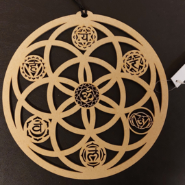 Gridplaat of raamhanger Seed of life en 7 chakra's