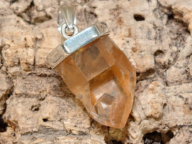 Tangarine kwarts hanger in zilver