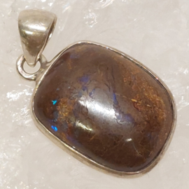 Boulder opaal hanger in zilver