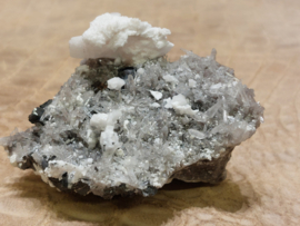 Kwarts met galeniet en mangano calciet, Peru