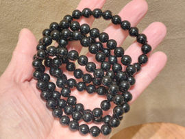 Zwarte toermalijn kogelarmband 8 mm