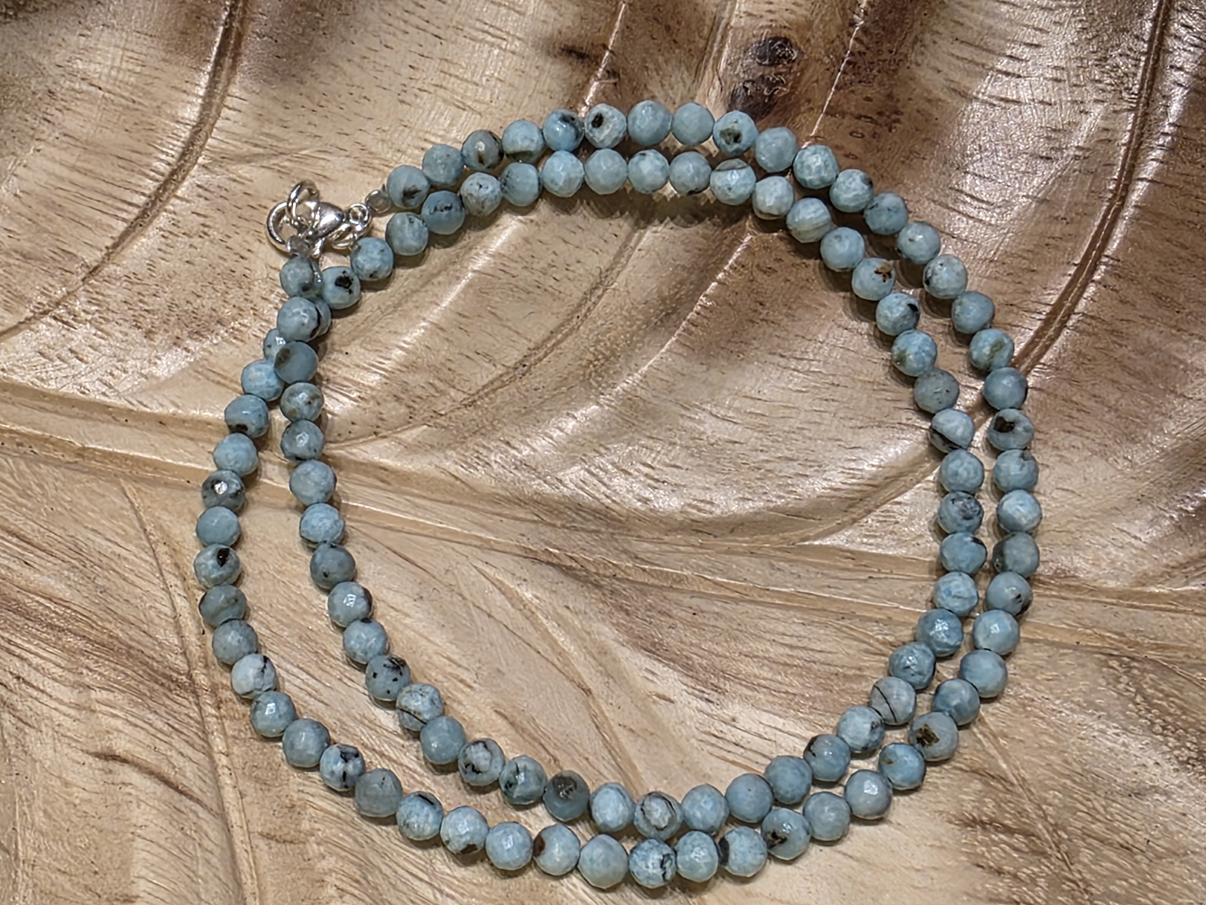 Larimar ketting facet geslepen