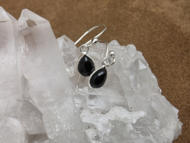 Onyx oorbellen in zilver