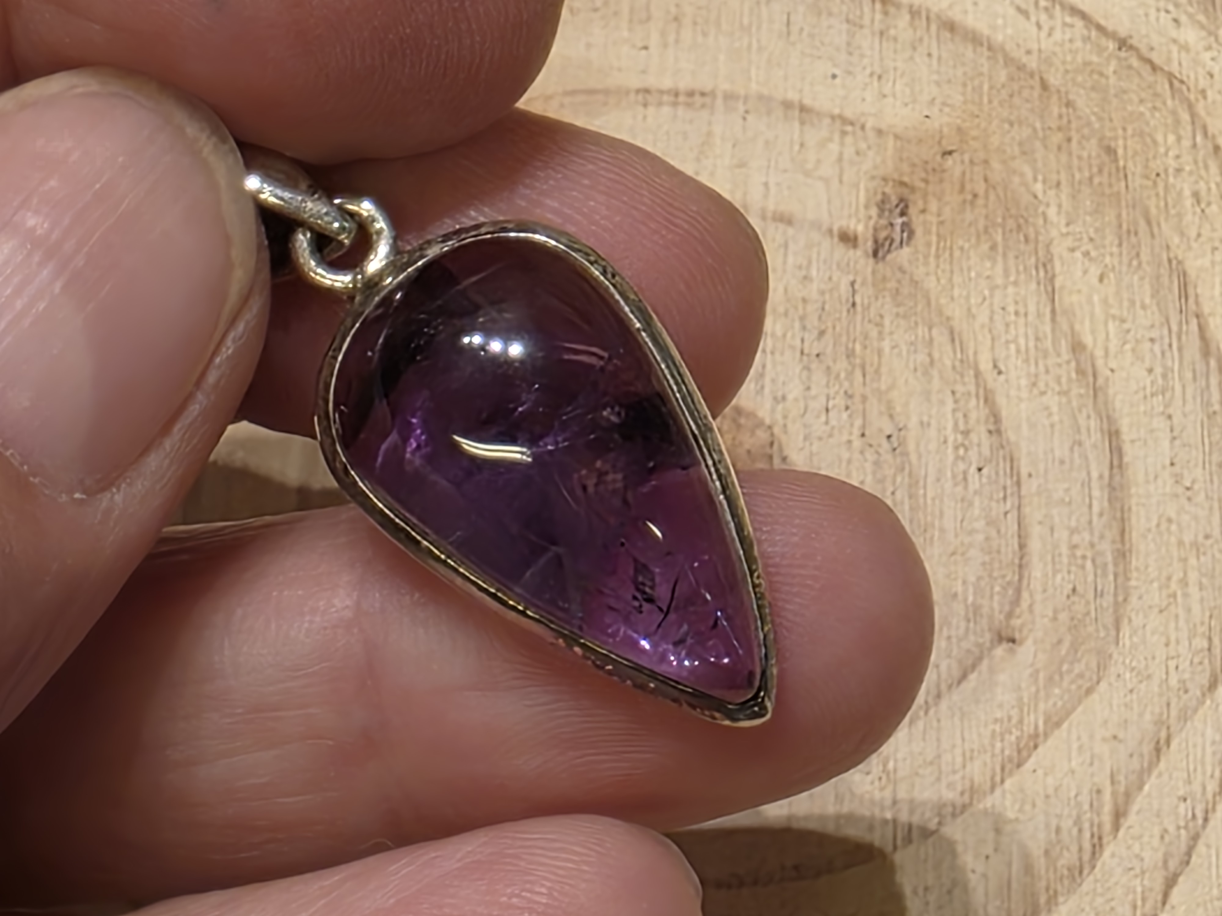 Flower amethist hanger in zilver