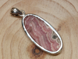 Rhodochrosiet hanger in zilver