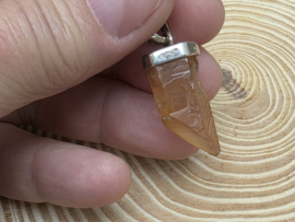 Tangarine kwarts hanger in zilver