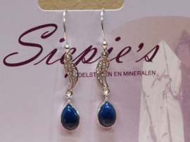 Lapis lazuli oorbellen in zilver