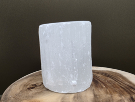 Seleniet/satijnspaat theelicht houder