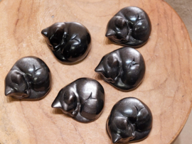 Zilver obsidiaan slapende kat