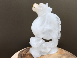 Bergkristal draak full body met limoniet insluitingen