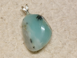 Blauwe andesopaal hanger met zilveren oogje