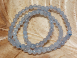 Blauwe chalcedoon of blue lace agaat kogelarmband 6mm