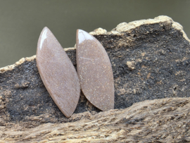 Zonnesteen cabochons set van 2