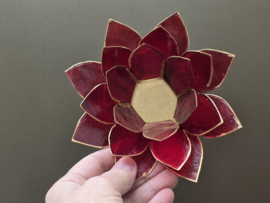 Lotus sfeerlicht rood met goudrand