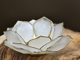Lotus sfeerlicht bladvorm naturel met goudrand