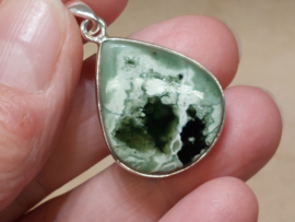 Chroom chalcedoon hanger in zilver