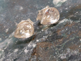 Bergkristal oorbellen in zilver
