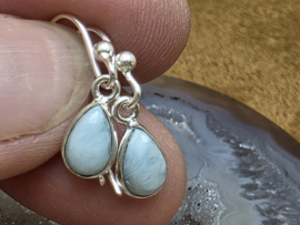 Larimar oorbellen in zilver