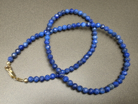 Lapis lazuli ketting facet geslepen