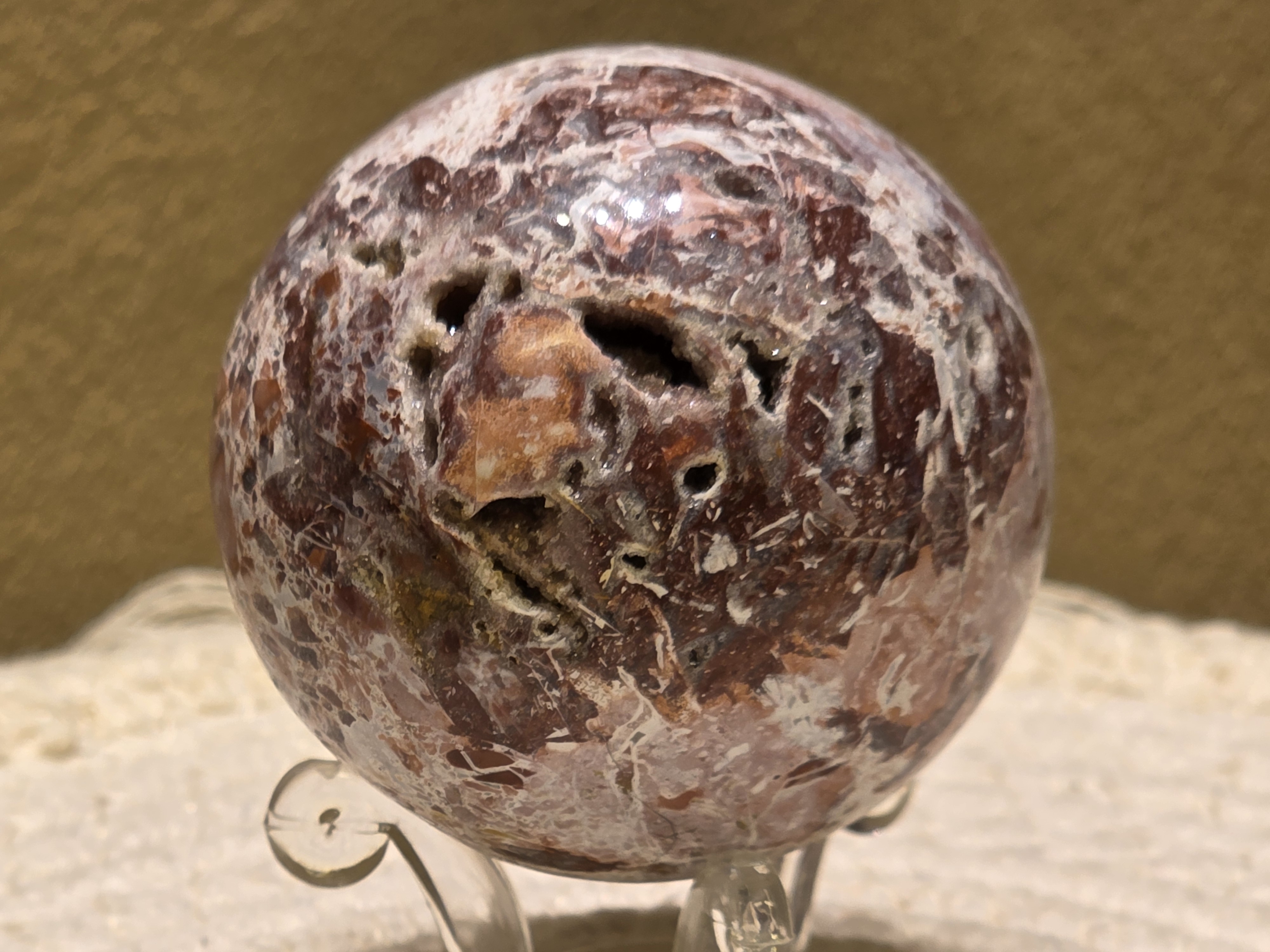 Druzy rode jaspis bol uit Indonesië