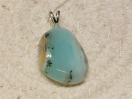 Blauwe andesopaal hanger met zilveren oogje