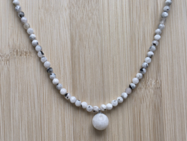 Regenboog maansteen ketting facet geslepen met hanger