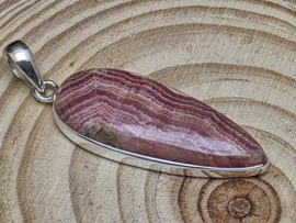 Rhodochrosiet hanger in zilver