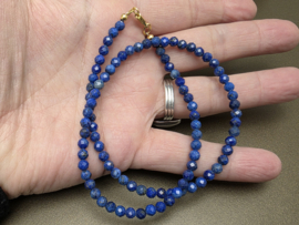 Lapis lazuli ketting facet geslepen