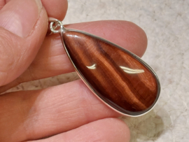 Kattenoog hanger in zilver