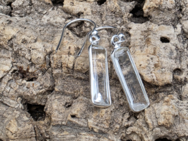 Bergkristal oorbellen in zilver