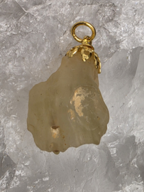 Libisch glas/goud tektiet hanger