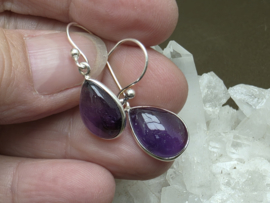 Amethist oorbellen in zilver