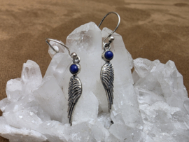 Lapis lazuli oorbellen in zilver