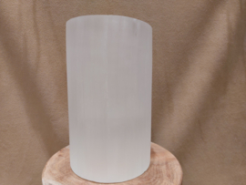 Seleniet/satijnspaat theelicht houder 19cm