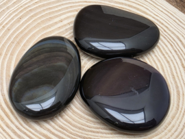 Regenboog obsidiaan platte steen