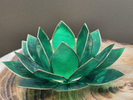 Lotus sfeerlicht groen met goudrand