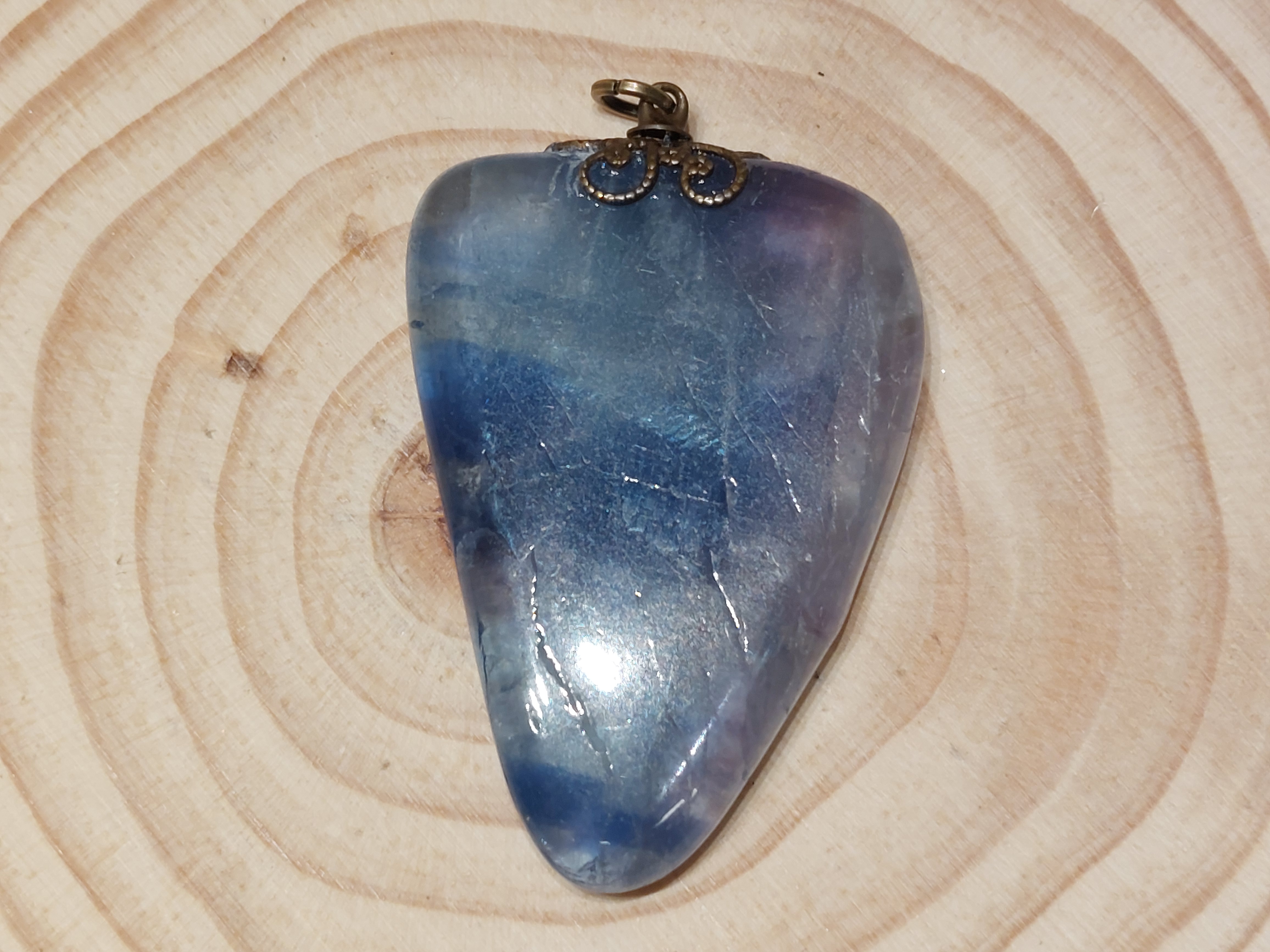 Blauwe fluoriet hanger