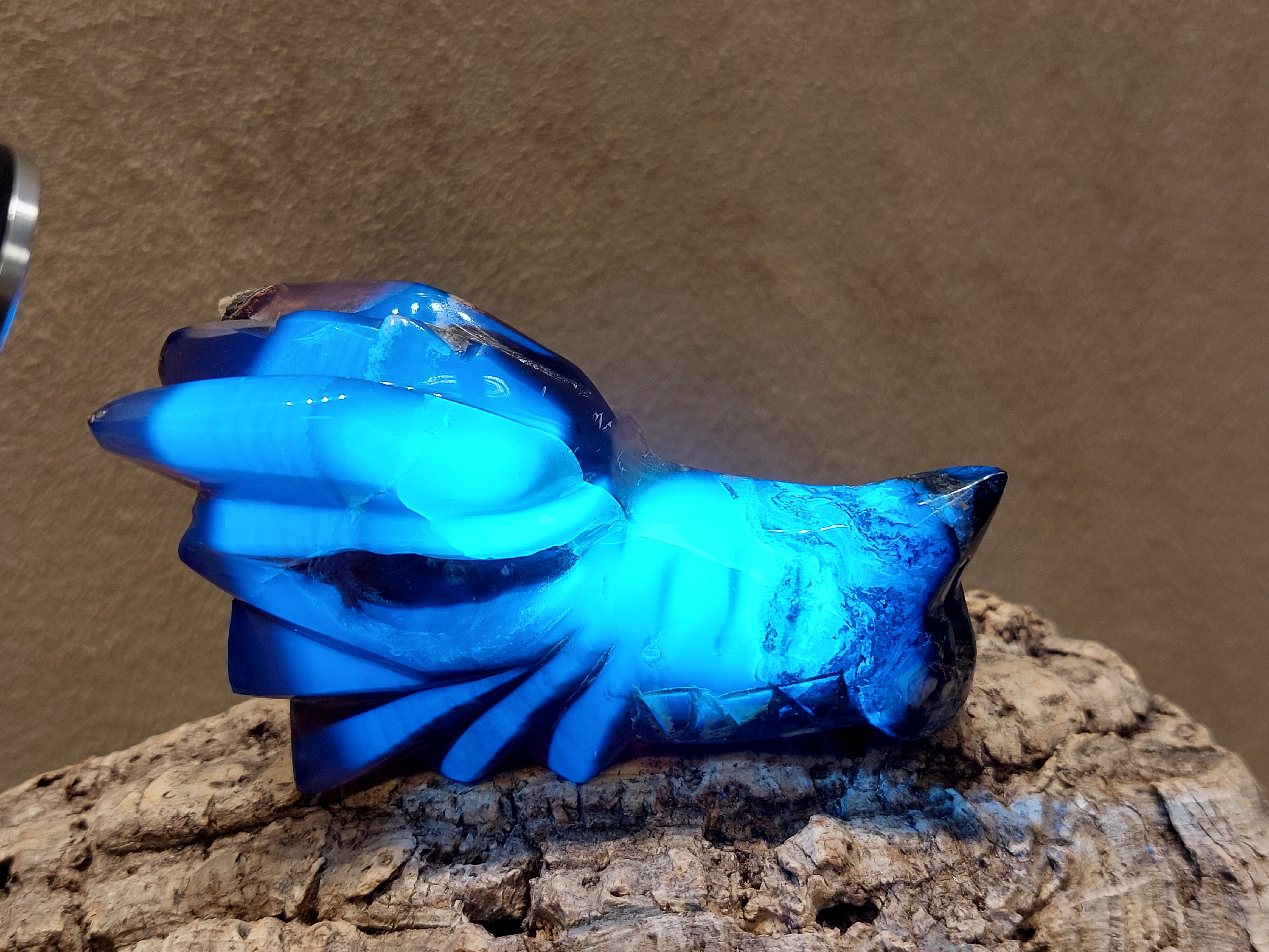 Blauwe amber draak