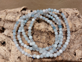 Aquamarijn kogelarmband 4 mm