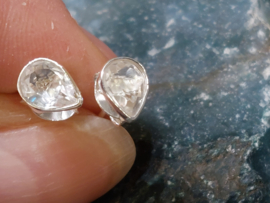 Bergkristal oorbellen in zilver
