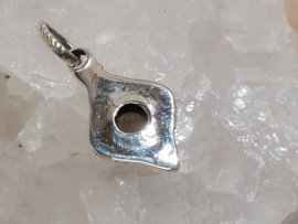Tijgeroog hanger in zilver