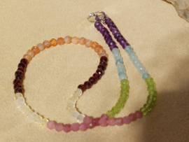 Chakra facet geslepen ketting 4 mm