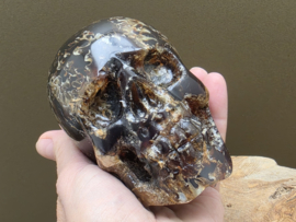 Blauwe amber human skull