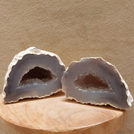 Agaat geode set/paartje